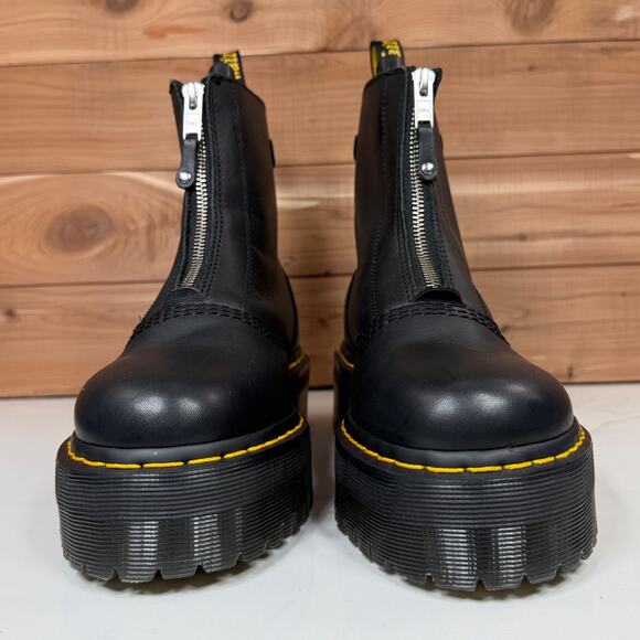 Dr. Martens Black Ankle Boots with Yellow Stitching - Picture 3 of 15